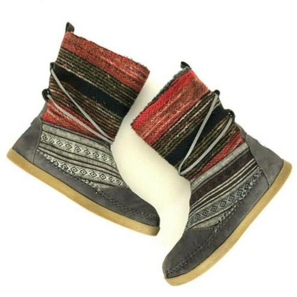 Toms Shoes - Toms Nepal Woven Boots Suede Moccasin
